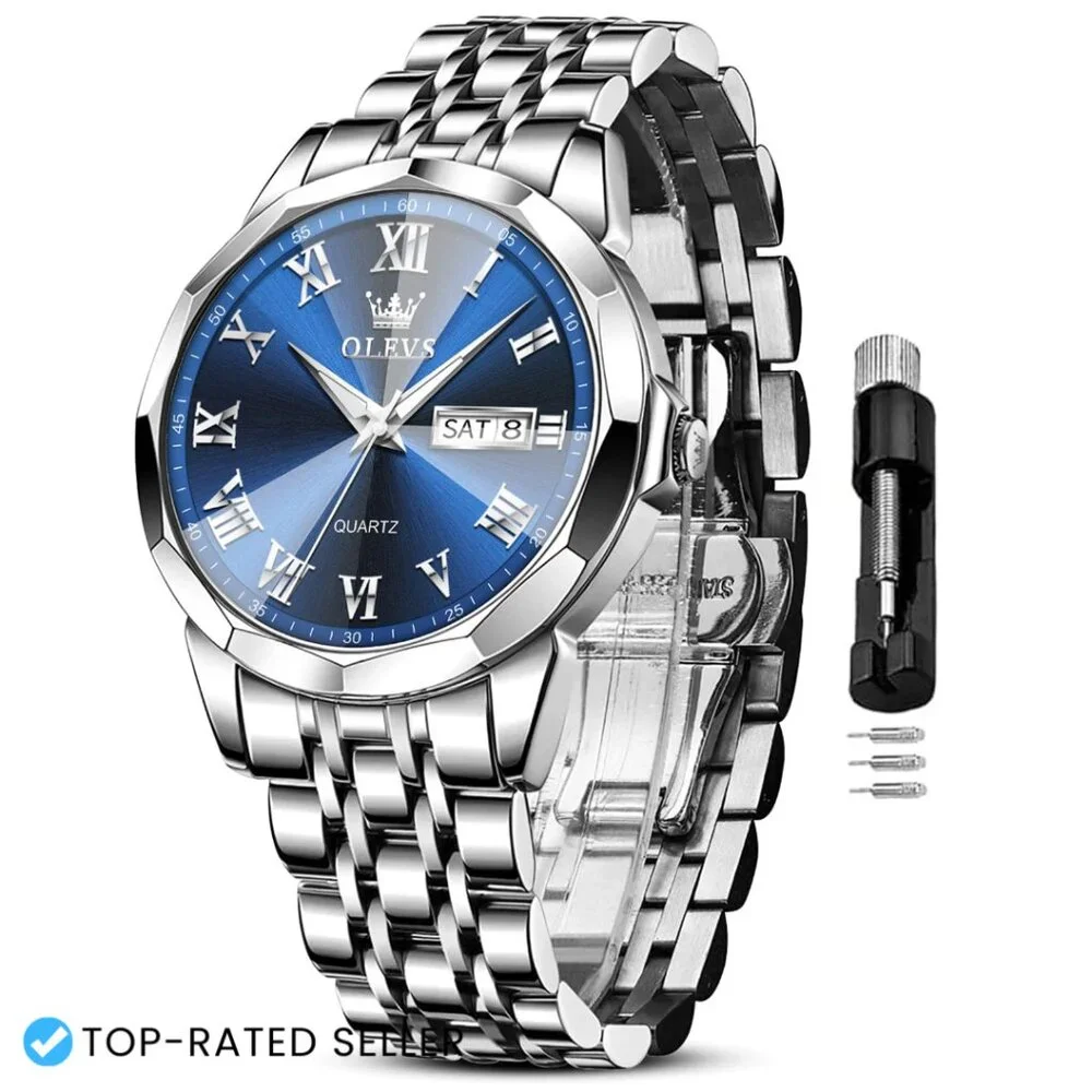 Men's Stainless Steel Dress Watch Analog Quartz Water Resistant Classic Minimal